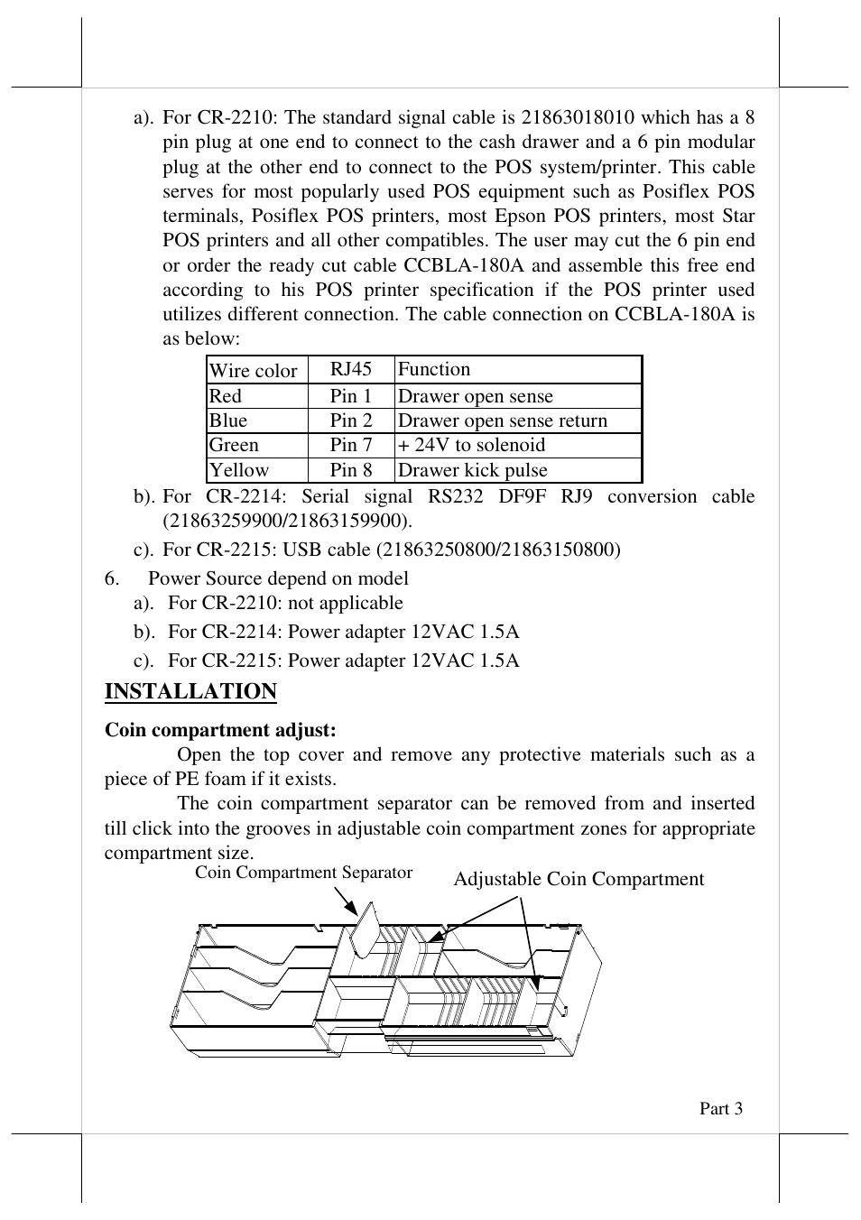 Posiflex CR-2210 Series User Manual | Page 3 / 9