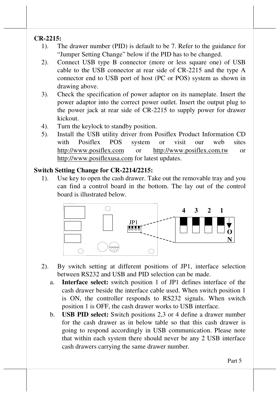 Posiflex CR-2210 Series User Manual | Page 5 / 9