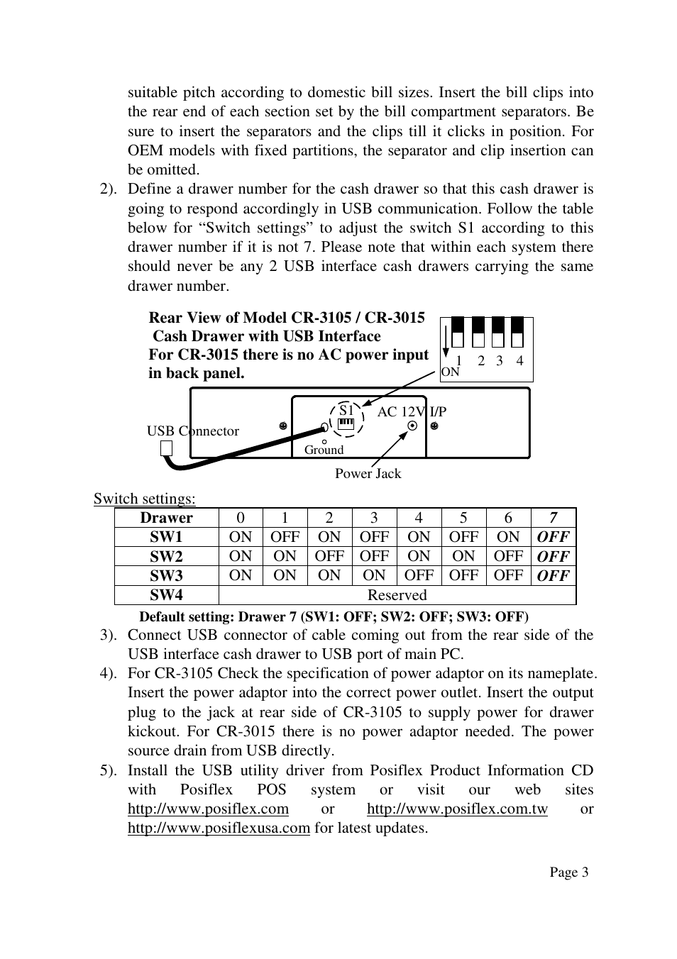 Posiflex CR-3015 User Manual | Page 3 / 4