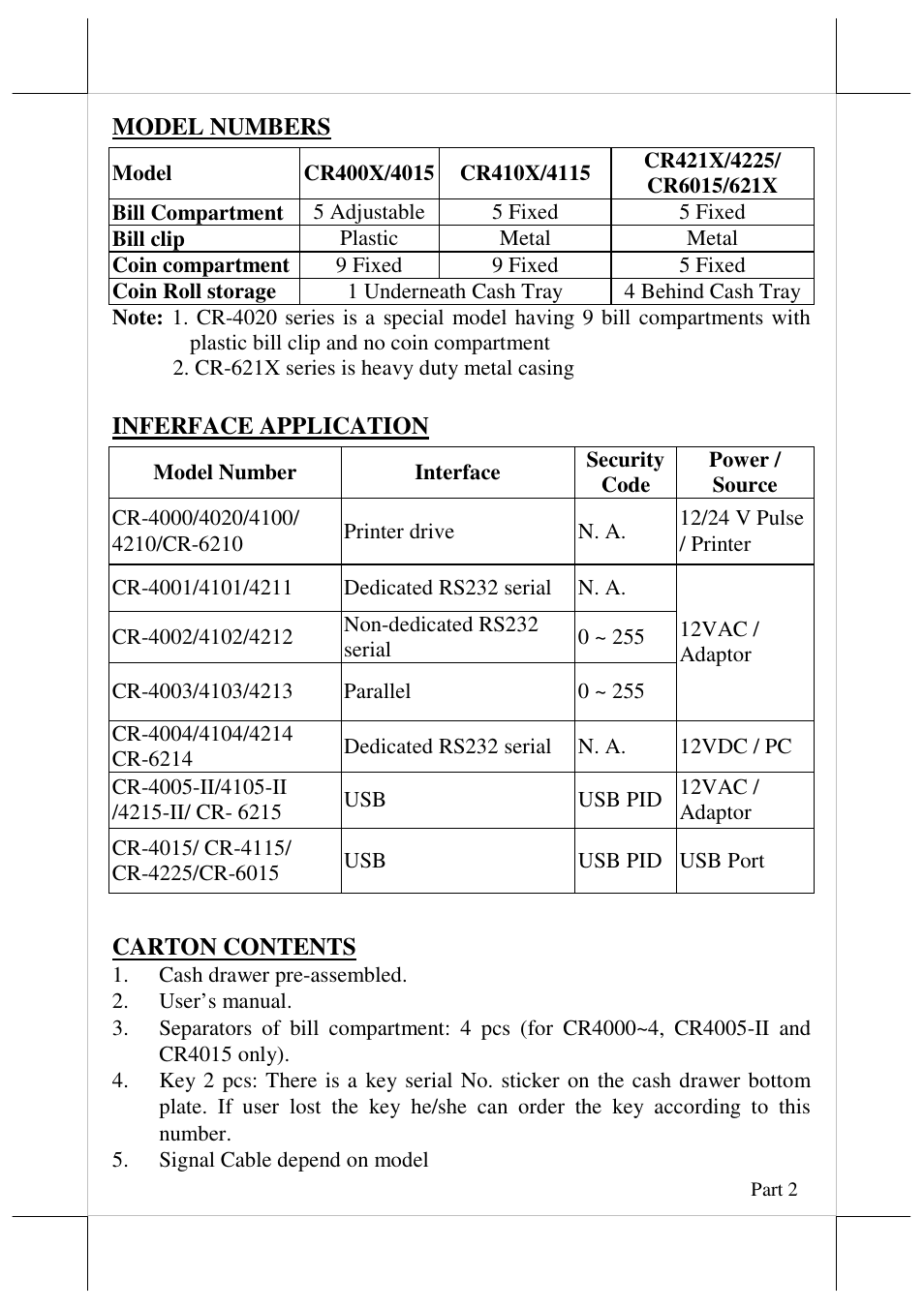 Posiflex CR-6000 Series User Manual | Page 2 / 10