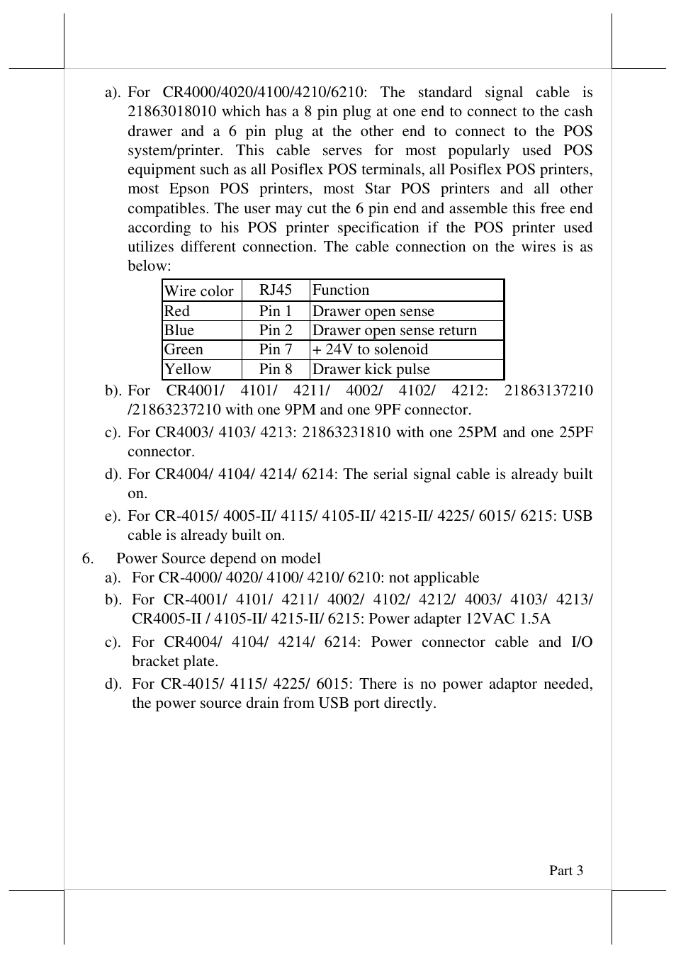 Posiflex CR-6000 Series User Manual | Page 3 / 10