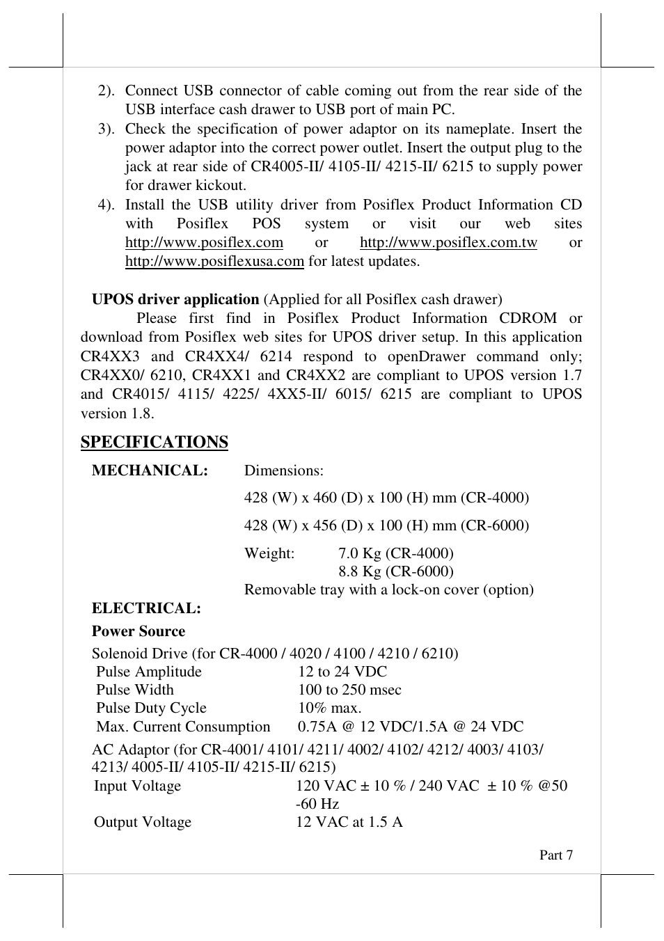 Posiflex CR-6000 Series User Manual | Page 7 / 10