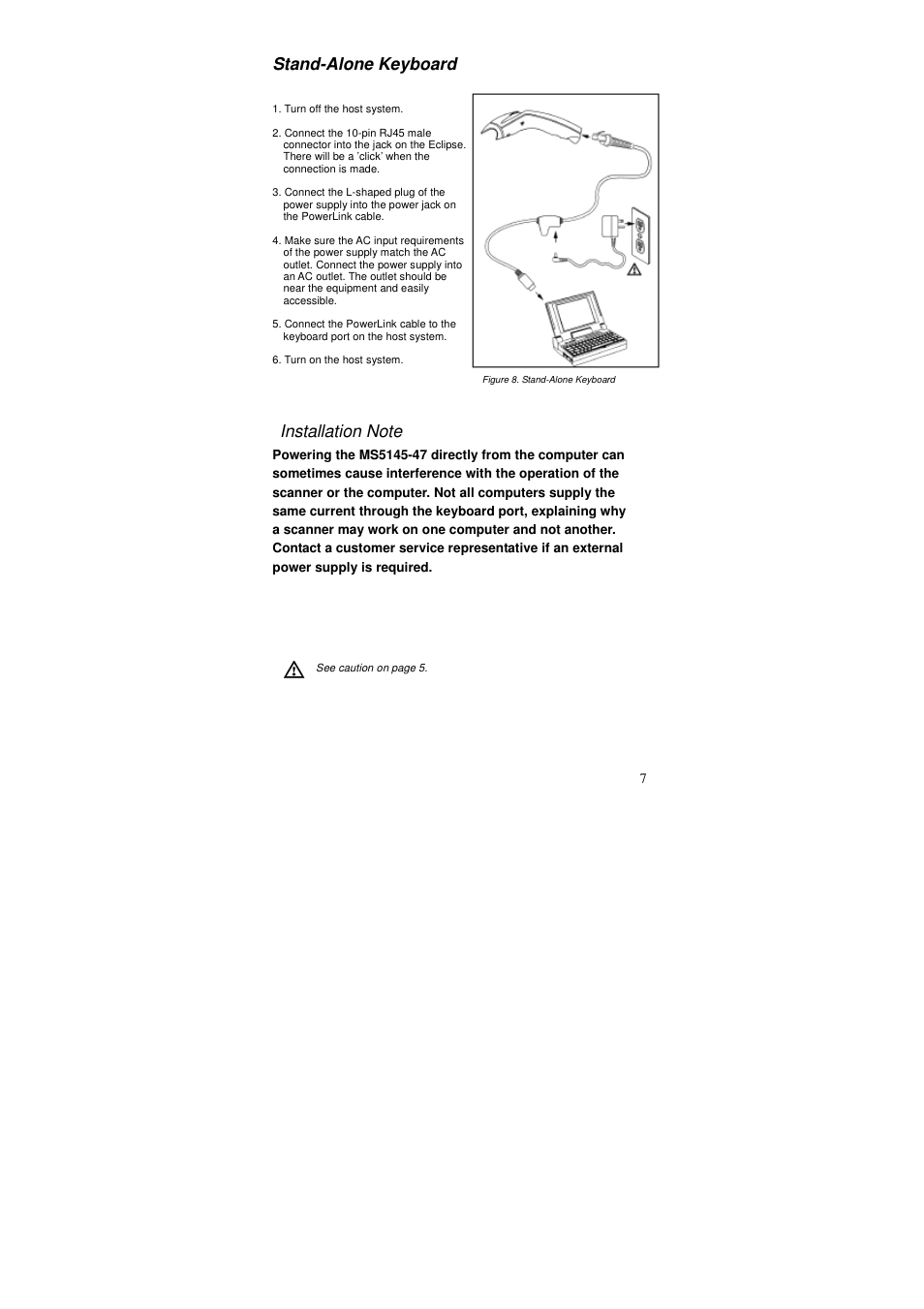 Stand-alone keyboard | Posiflex MS-5145 User Manual | Page 7 / 24