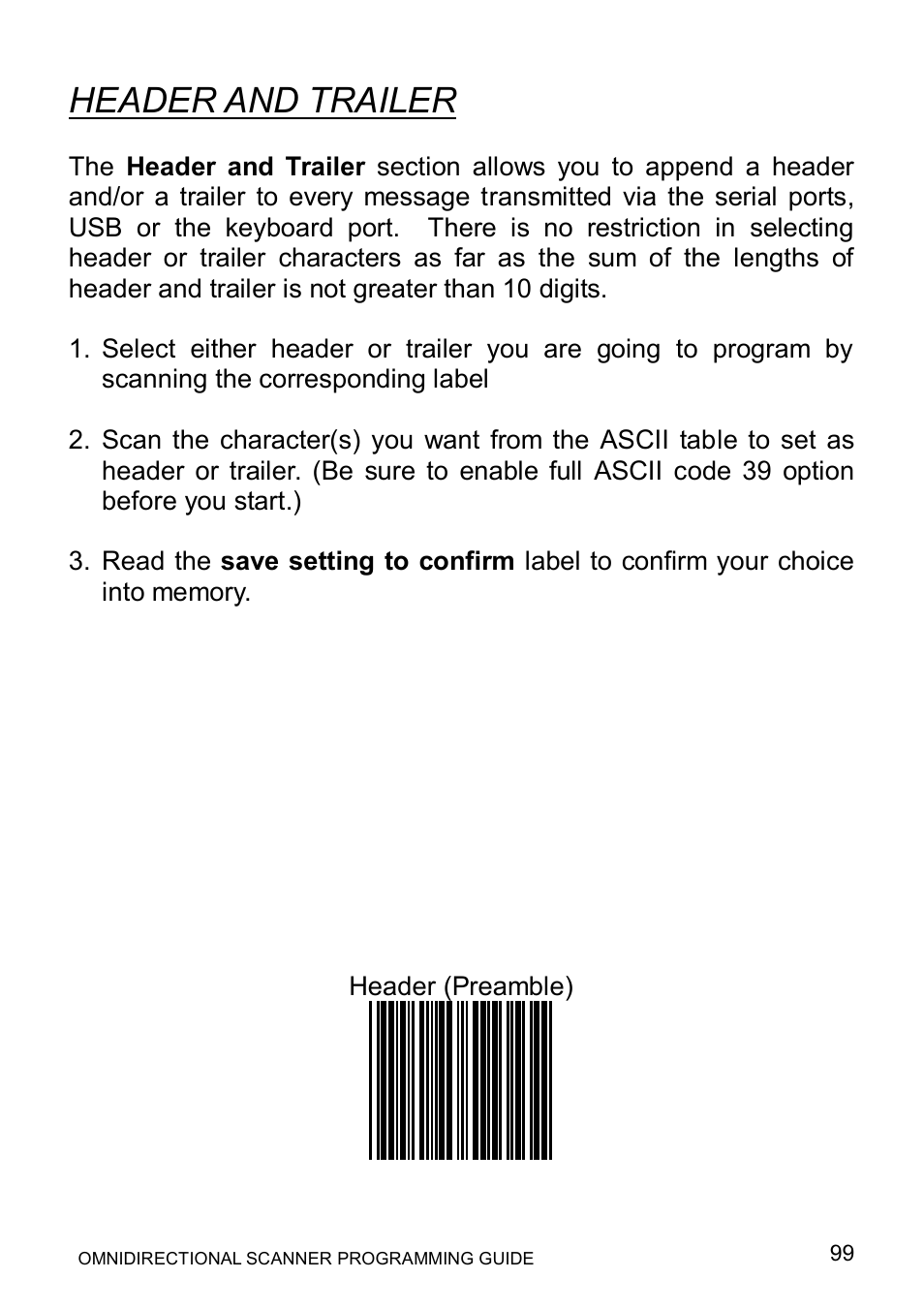 Header and trailer | Posiflex LS-1000 User Manual | Page 107 / 303
