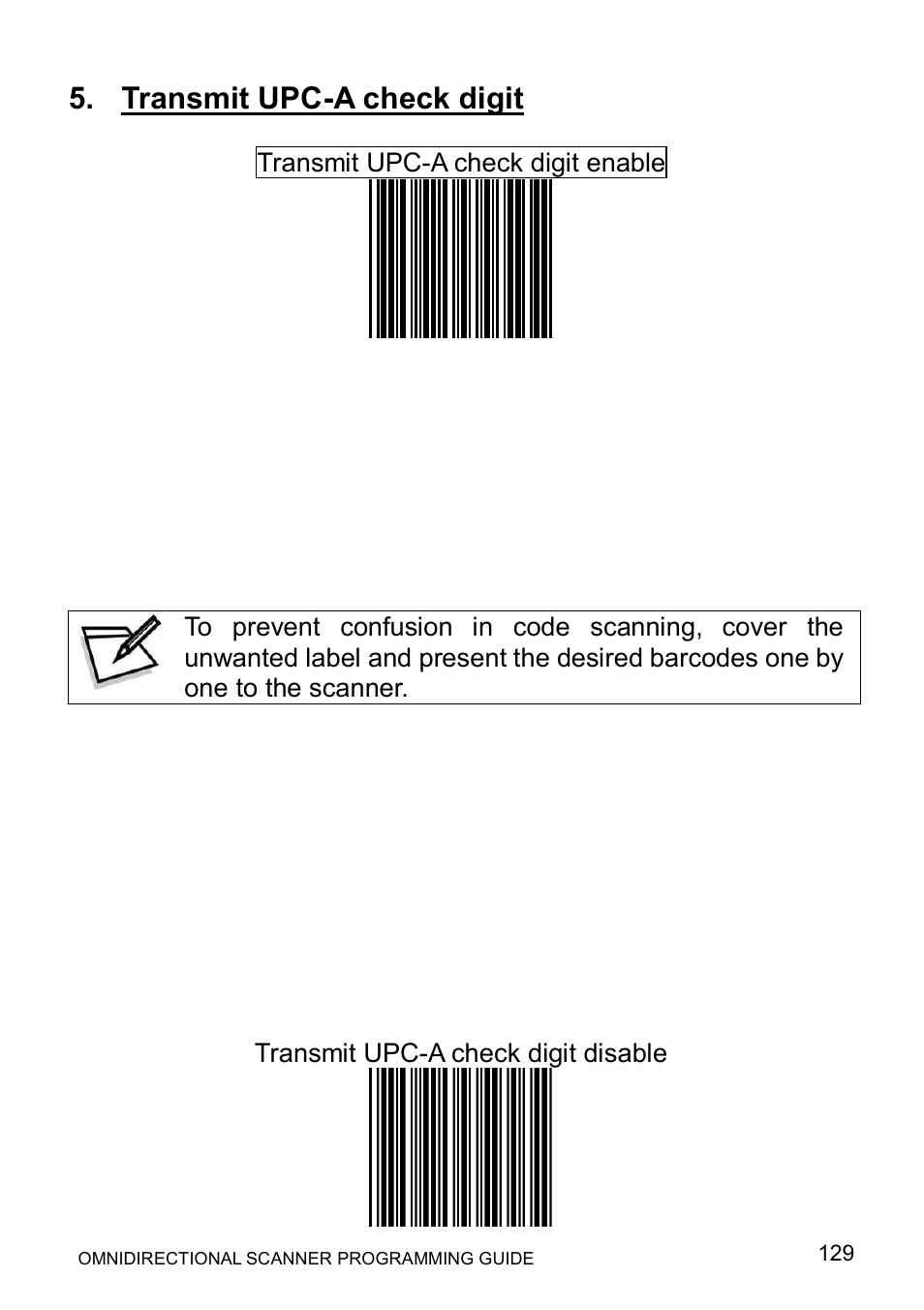 Transmit upc-a check digit | Posiflex LS-1000 User Manual | Page 137 / 303