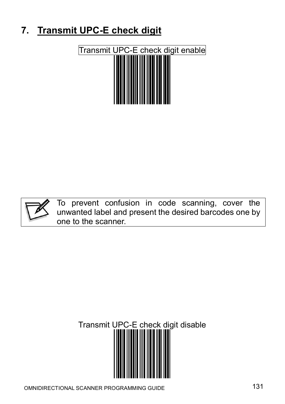 Transmit upc-e check digit | Posiflex LS-1000 User Manual | Page 139 / 303