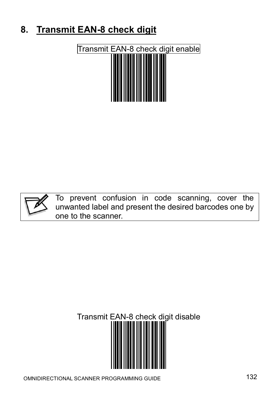 Transmit ean-8 check digit | Posiflex LS-1000 User Manual | Page 140 / 303