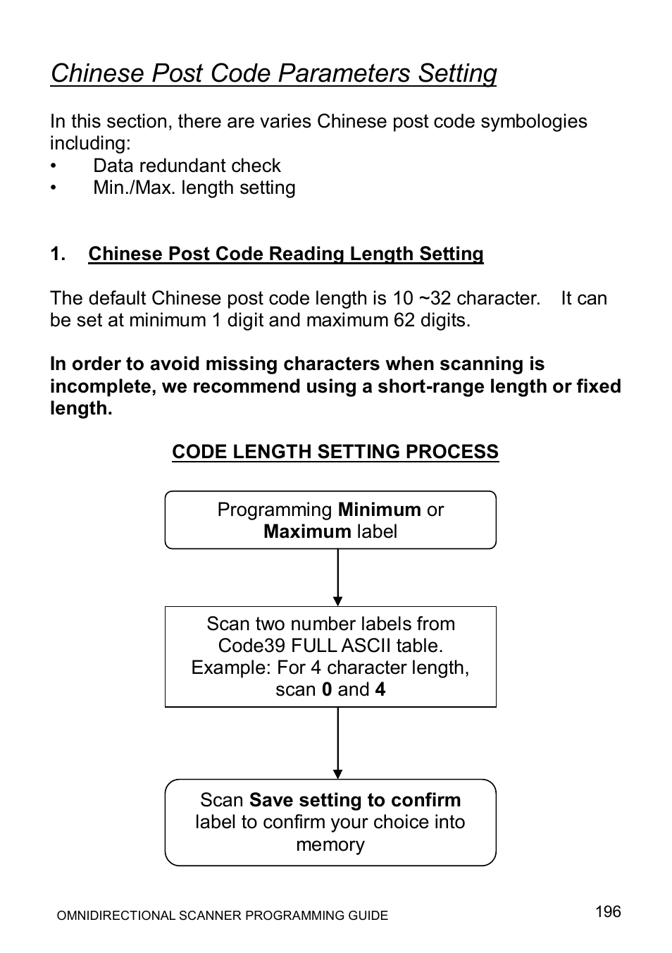 Chinese post code parameters setting | Posiflex LS-1000 User Manual | Page 204 / 303