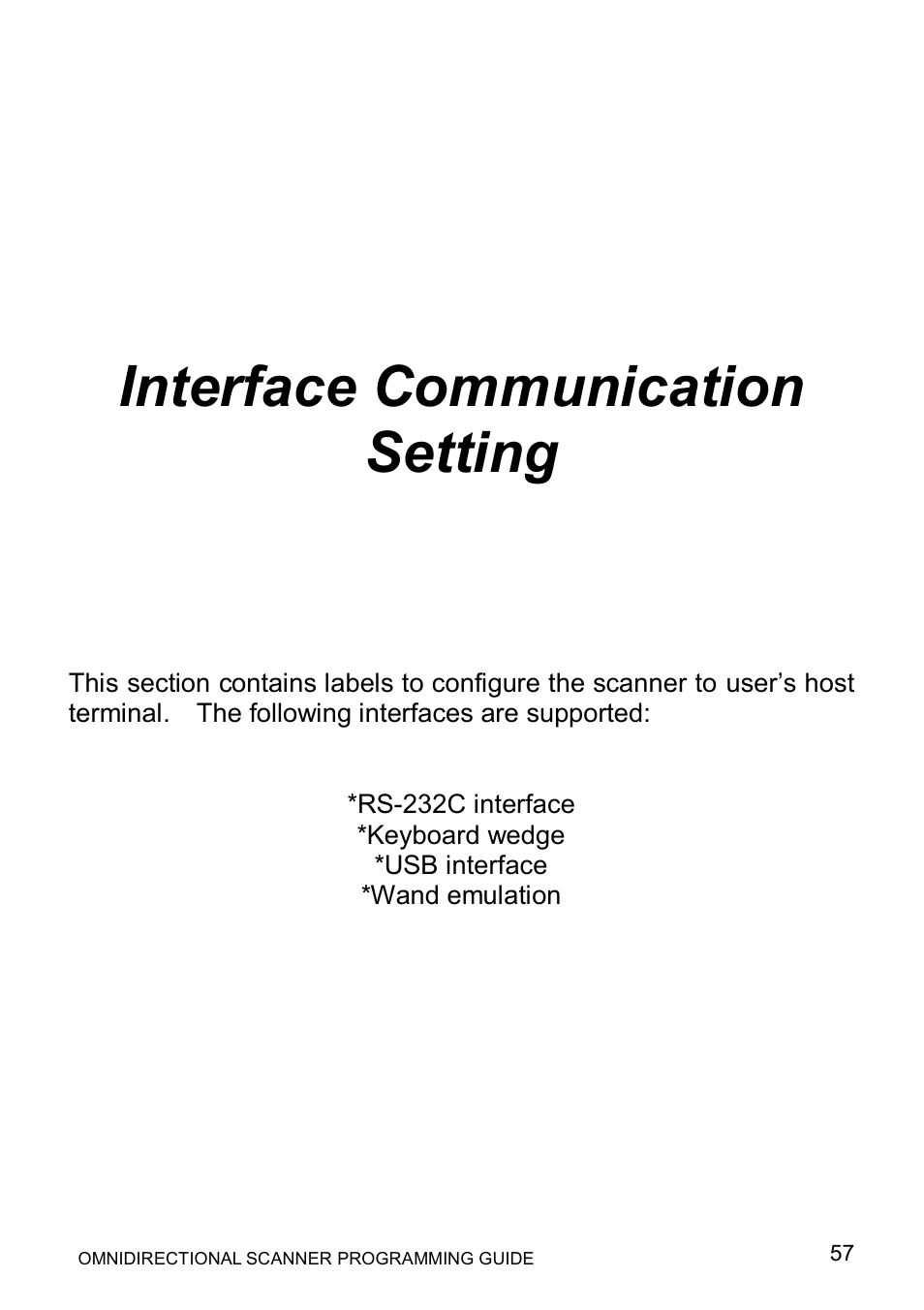 Interface communication setting | Posiflex LS-1000 User Manual | Page 65 / 303