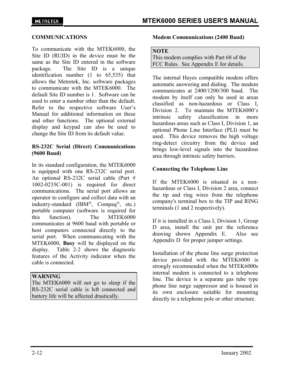 Mtek6000 series user's manual | Compaq MTEK6000 User Manual | Page 22 / 81