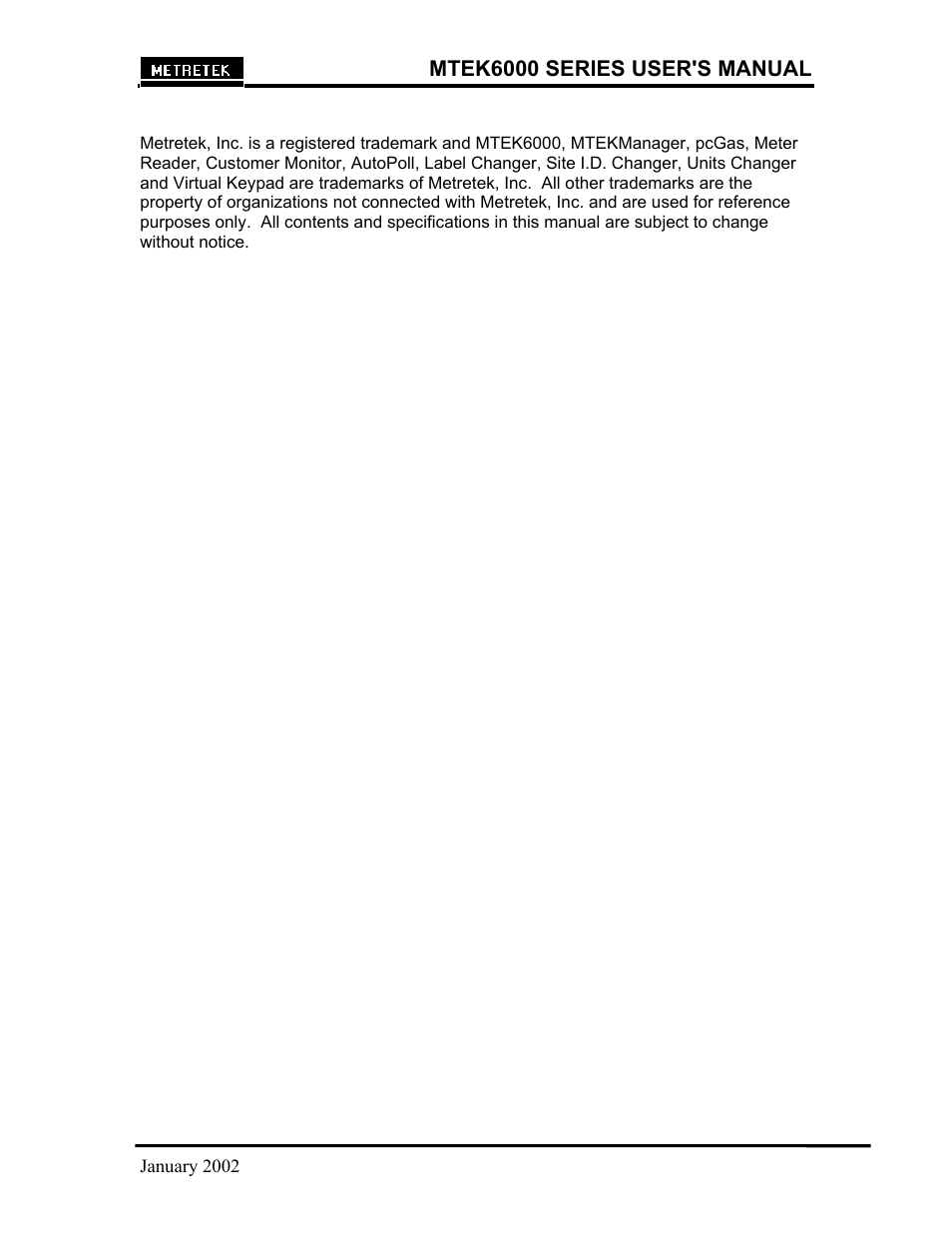 Mtek6000 series user's manual | Compaq MTEK6000 User Manual | Page 5 / 81