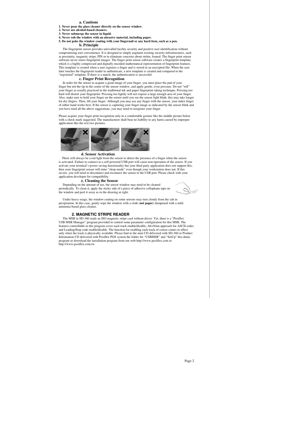 Posiflex SD-360 User Manual | Page 2 / 2