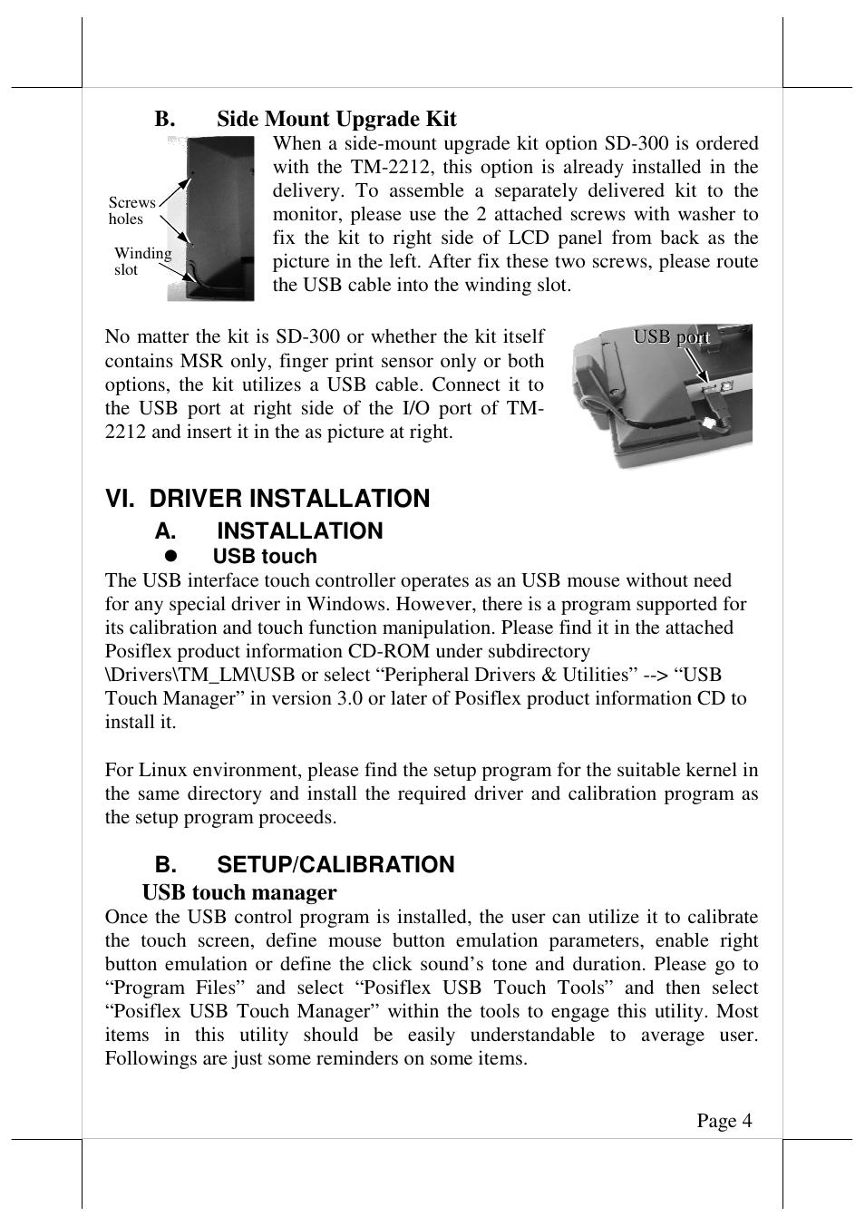 Vi. driver installation | Posiflex LM-2208 User Manual | Page 4 / 8