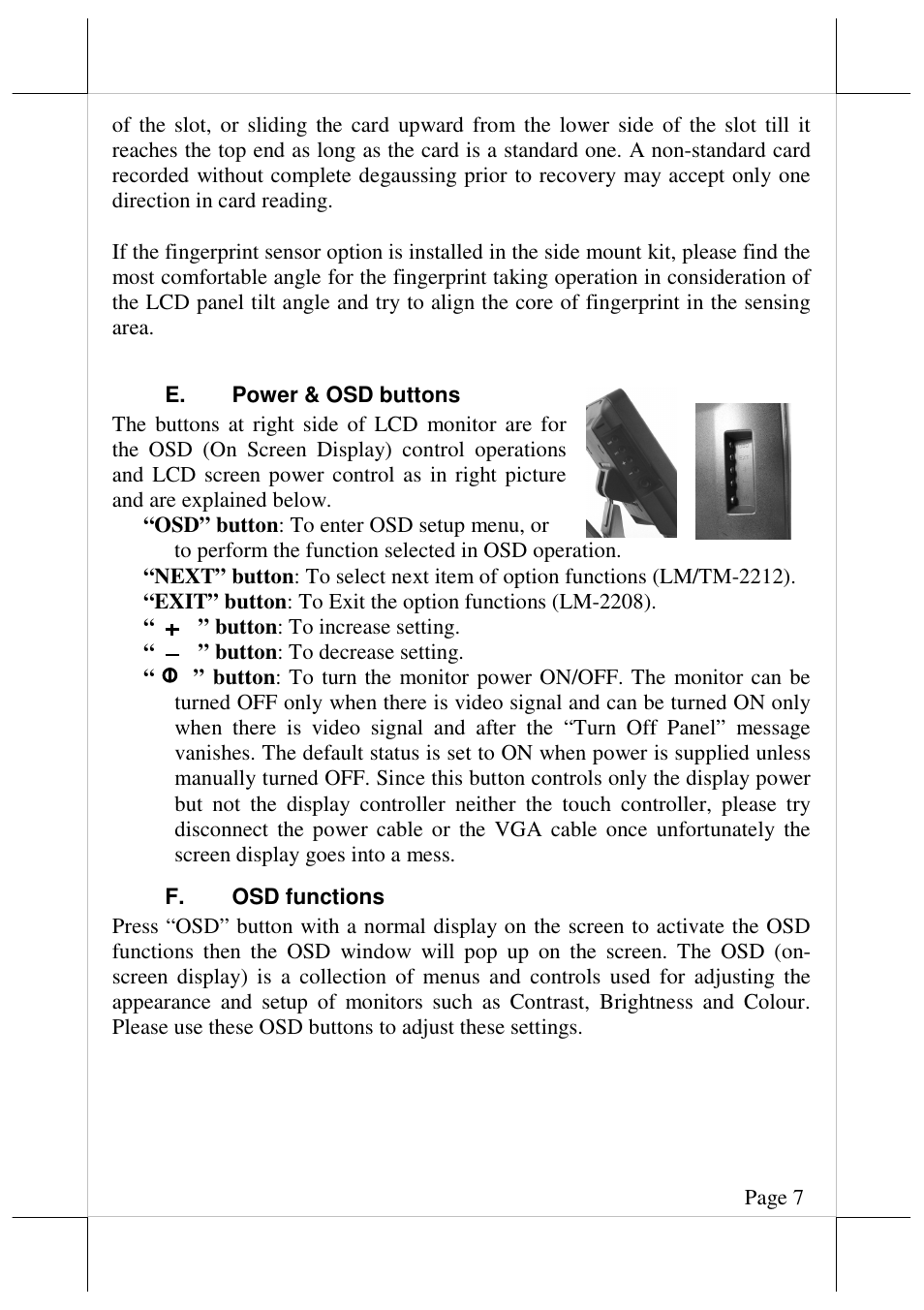 Posiflex LM-2208 User Manual | Page 7 / 8