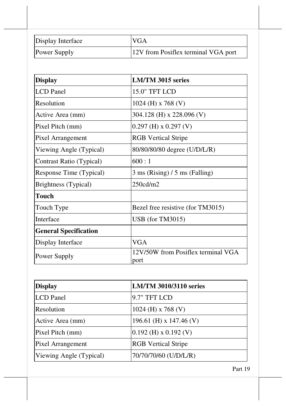 Posiflex LM-3010F User Manual | Page 19 / 20