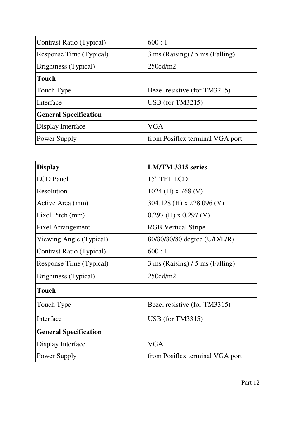 Posiflex LM-3315 User Manual | Page 12 / 13