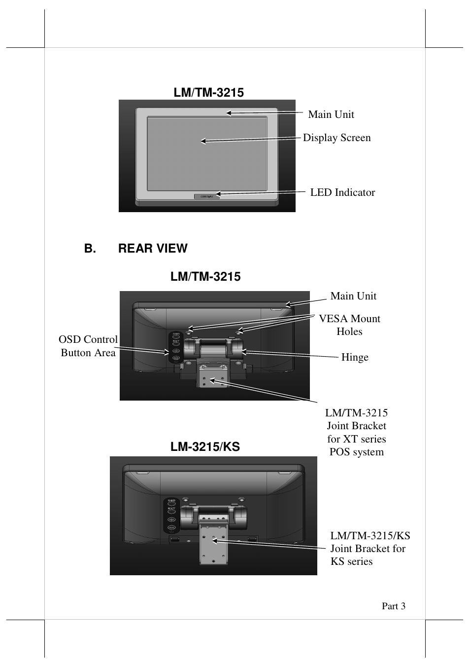 Posiflex LM-3315 User Manual | Page 3 / 13