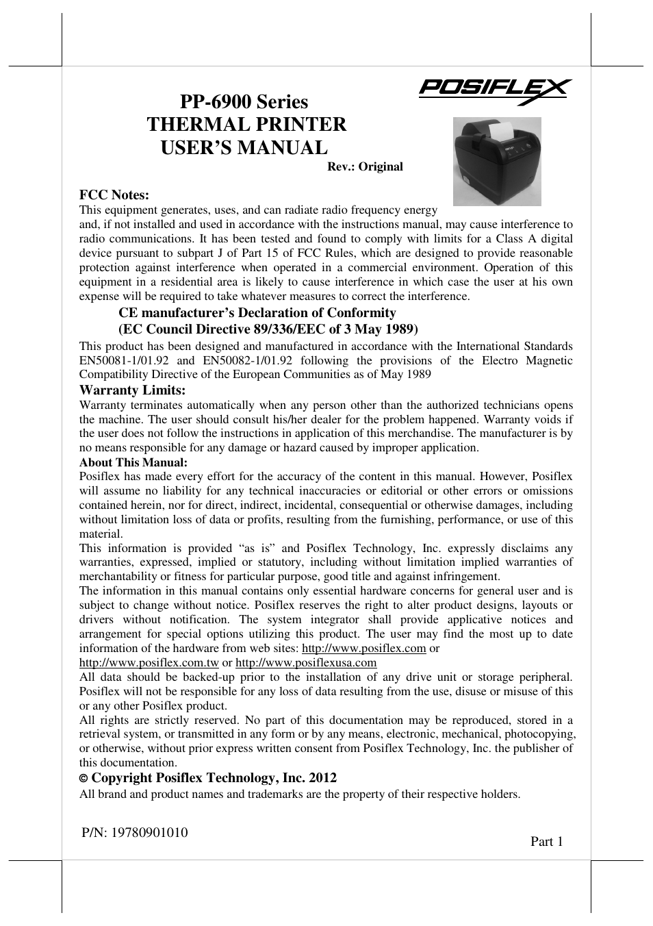 Posiflex AURA-6900 User Manual | 20 pages