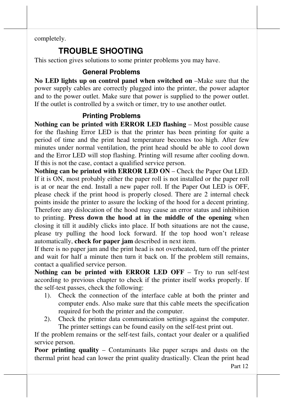 Trouble shooting | Posiflex AURA-6900 User Manual | Page 12 / 20