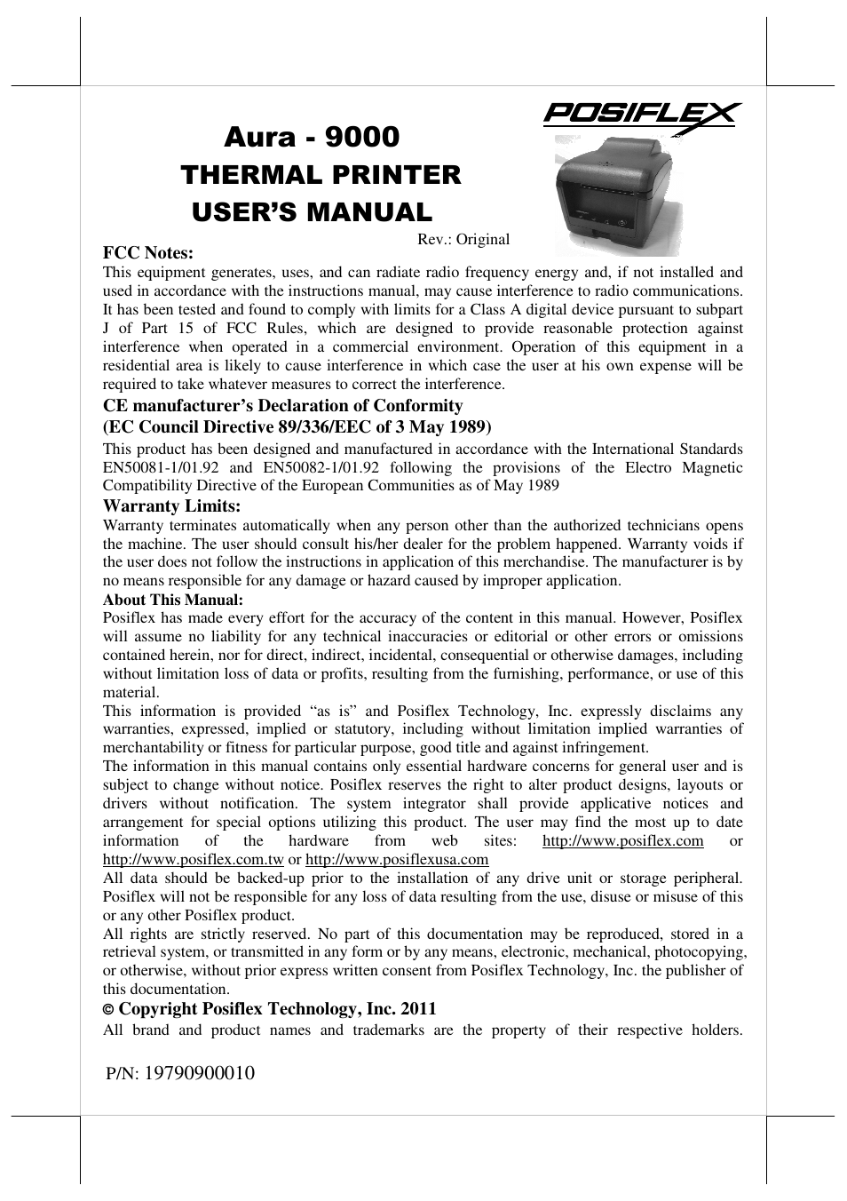 Posiflex AURA-9000 User Manual | 20 pages