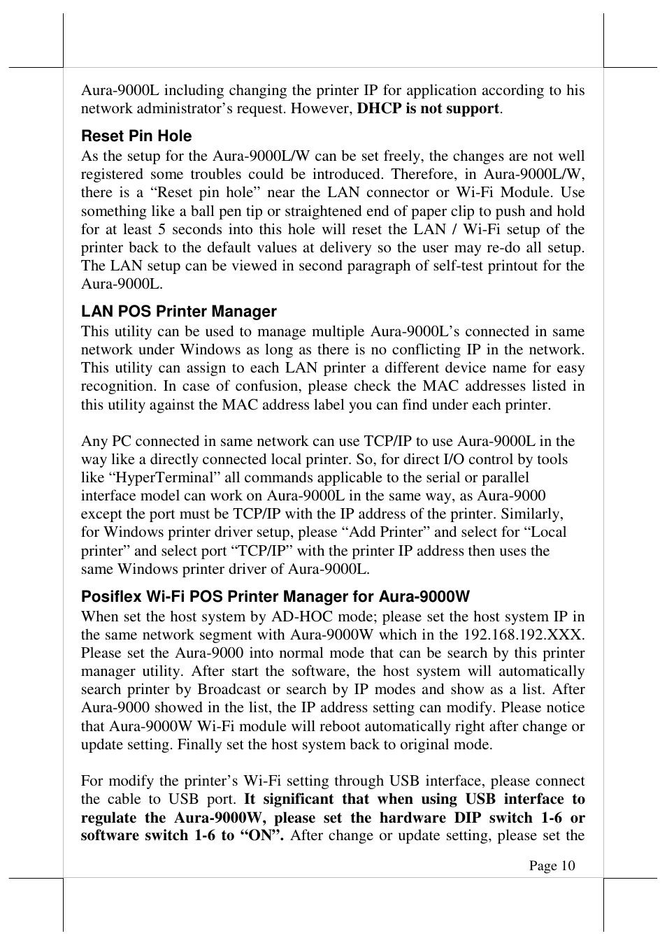 Posiflex AURA-9000 User Manual | Page 10 / 20