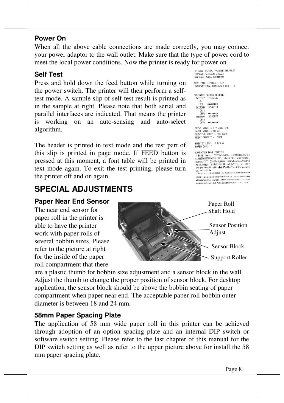 Special adjustments | Posiflex AURA-9000 User Manual | Page 8 / 20