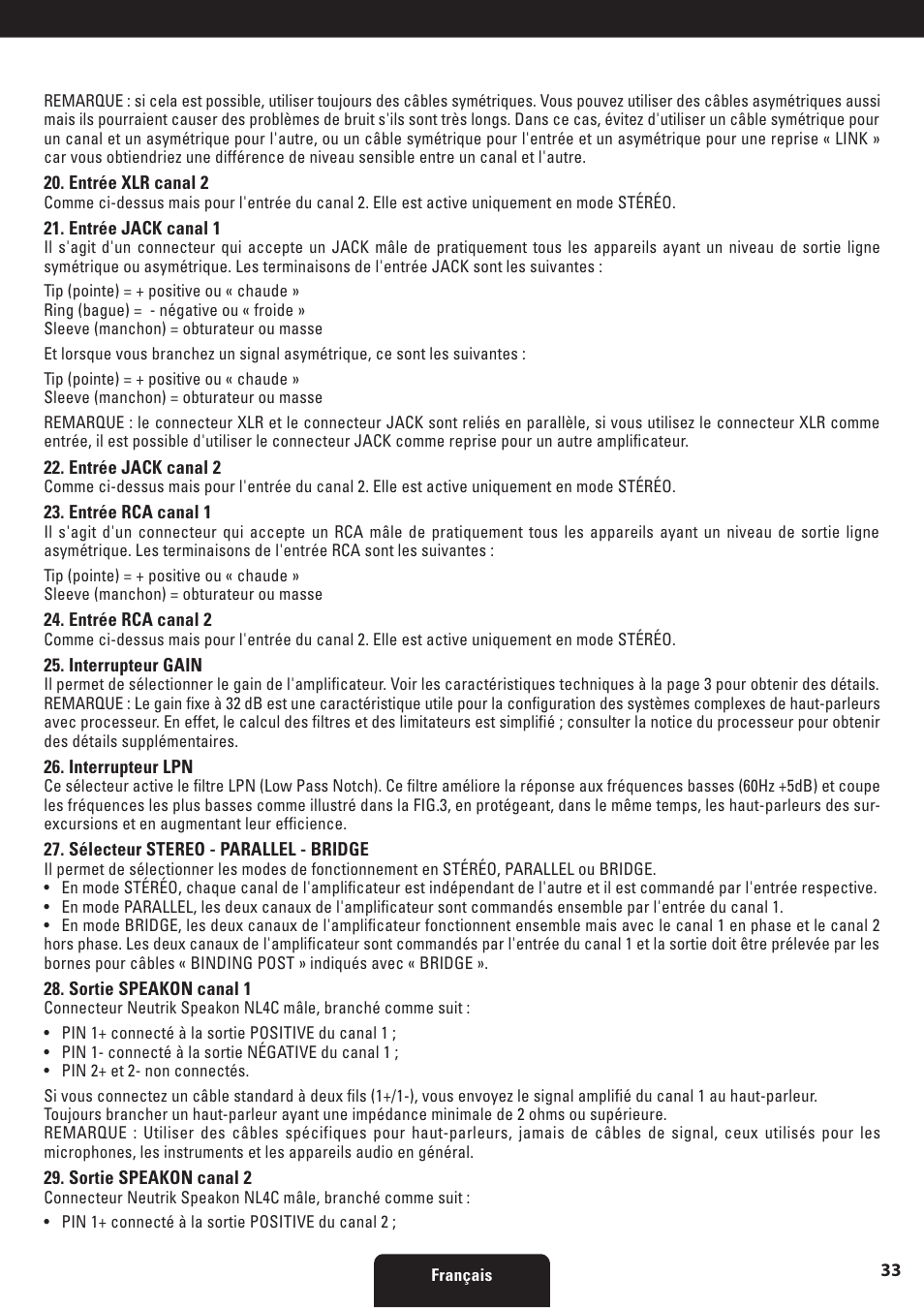 Proel HPX series User Manual | Page 33 / 47