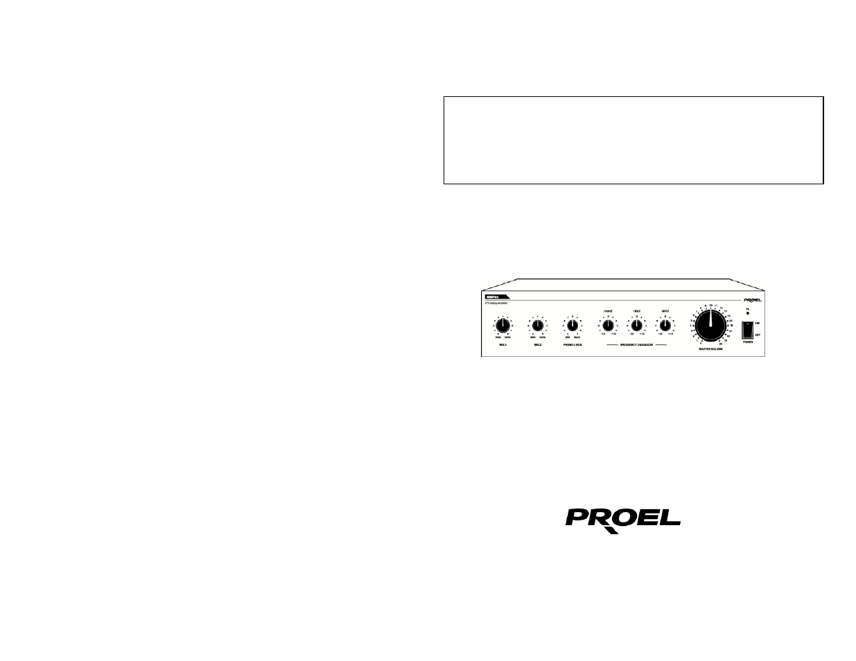 Proel AMP03 User Manual | 15 pages