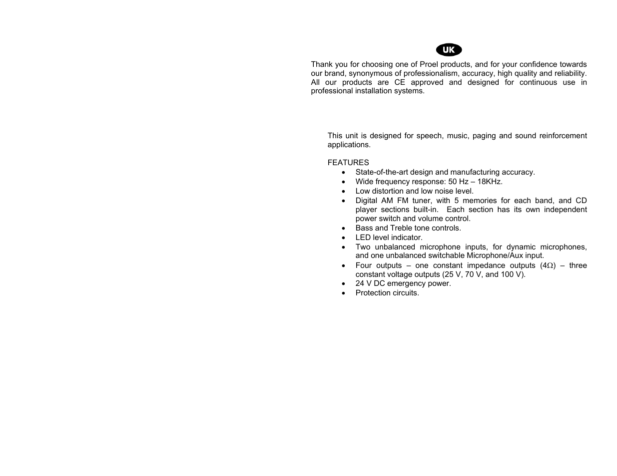 Proel ACDT90 User Manual | Page 6 / 20