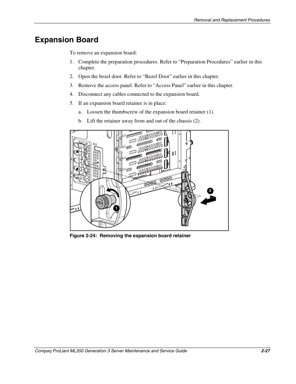 Expansion board, Expansion board -27 | Compaq PROLIANT ML350 User Manual | Page 41 / 89