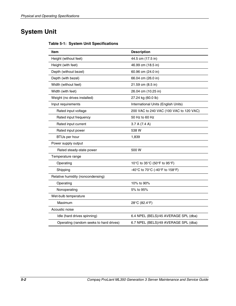System unit, System unit -2 | Compaq PROLIANT ML350 User Manual | Page 77 / 89