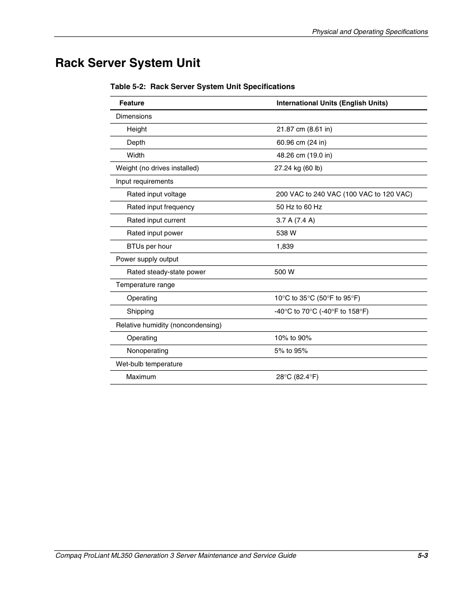 Rack server system unit, Rack server system unit -3 | Compaq PROLIANT ML350 User Manual | Page 78 / 89