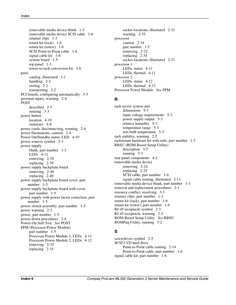 Compaq PROLIANT ML350 User Manual | Page 87 / 89