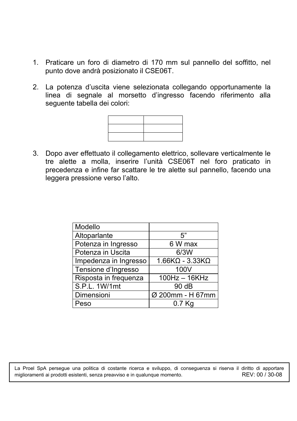 Proel CSE06T User Manual | Page 5 / 12