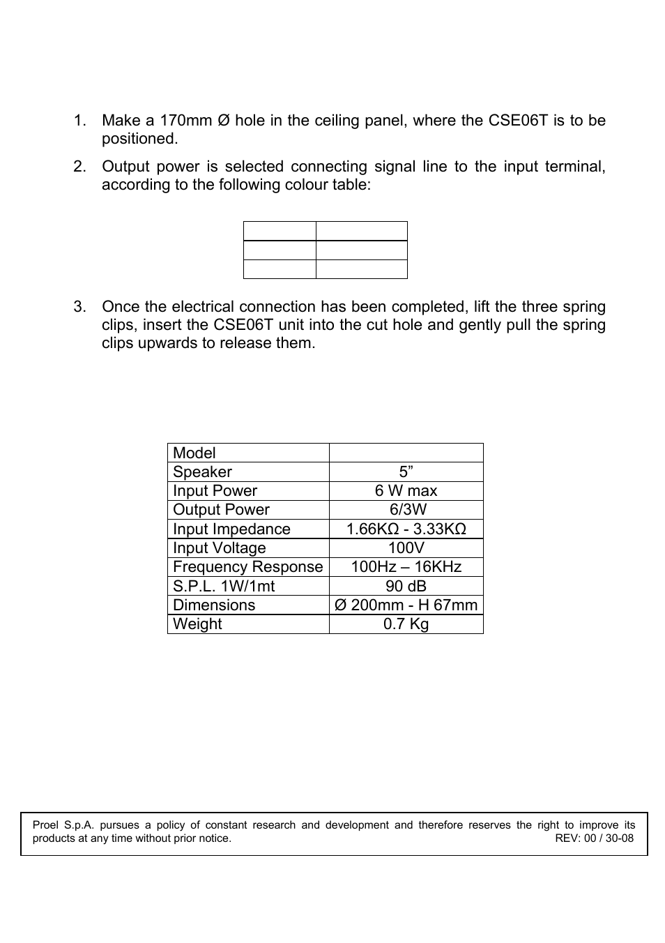 Proel CSE06T User Manual | Page 8 / 12