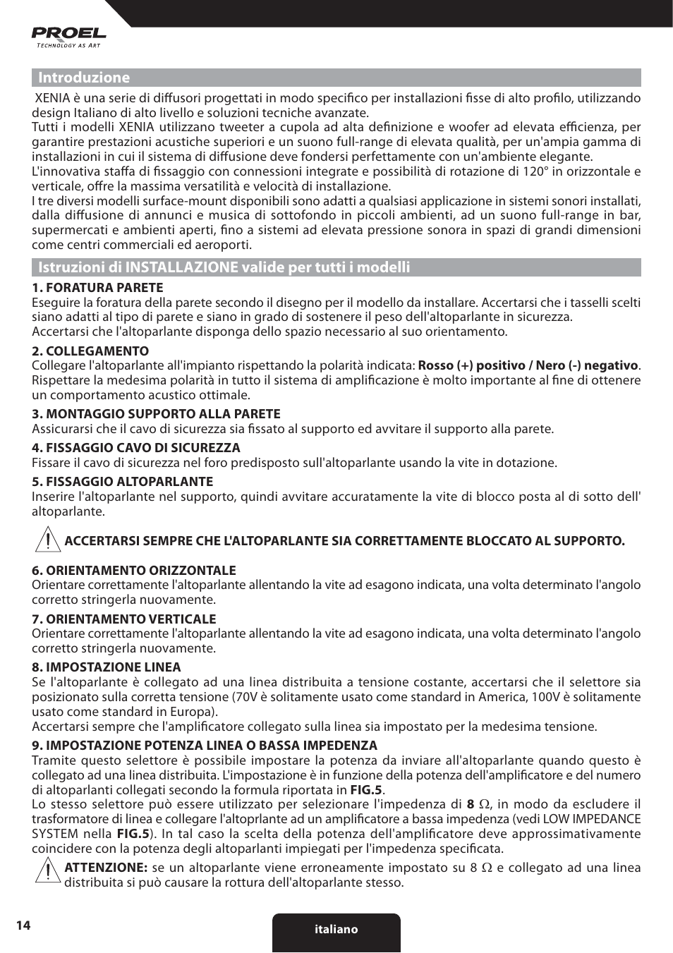 Proel X30TB User Manual | Page 14 / 16