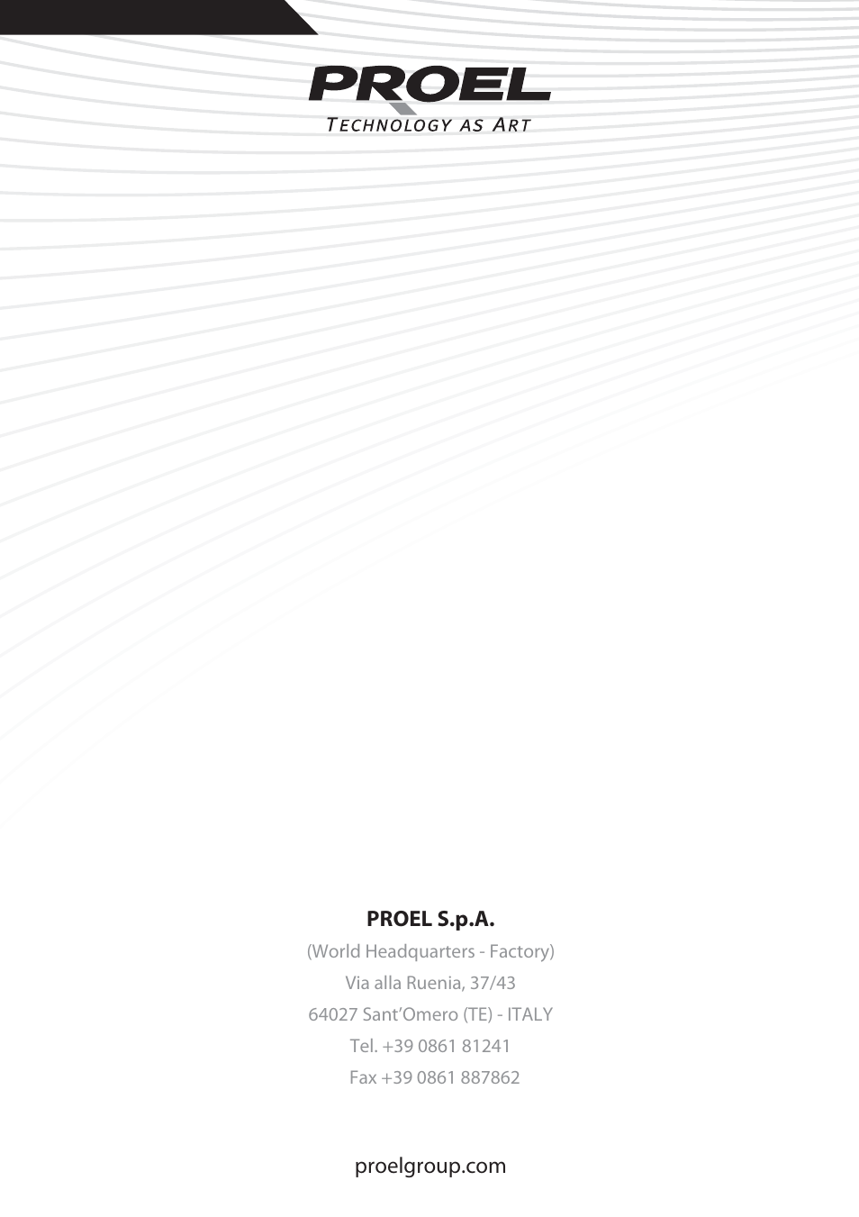 Proel X30TB User Manual | Page 16 / 16