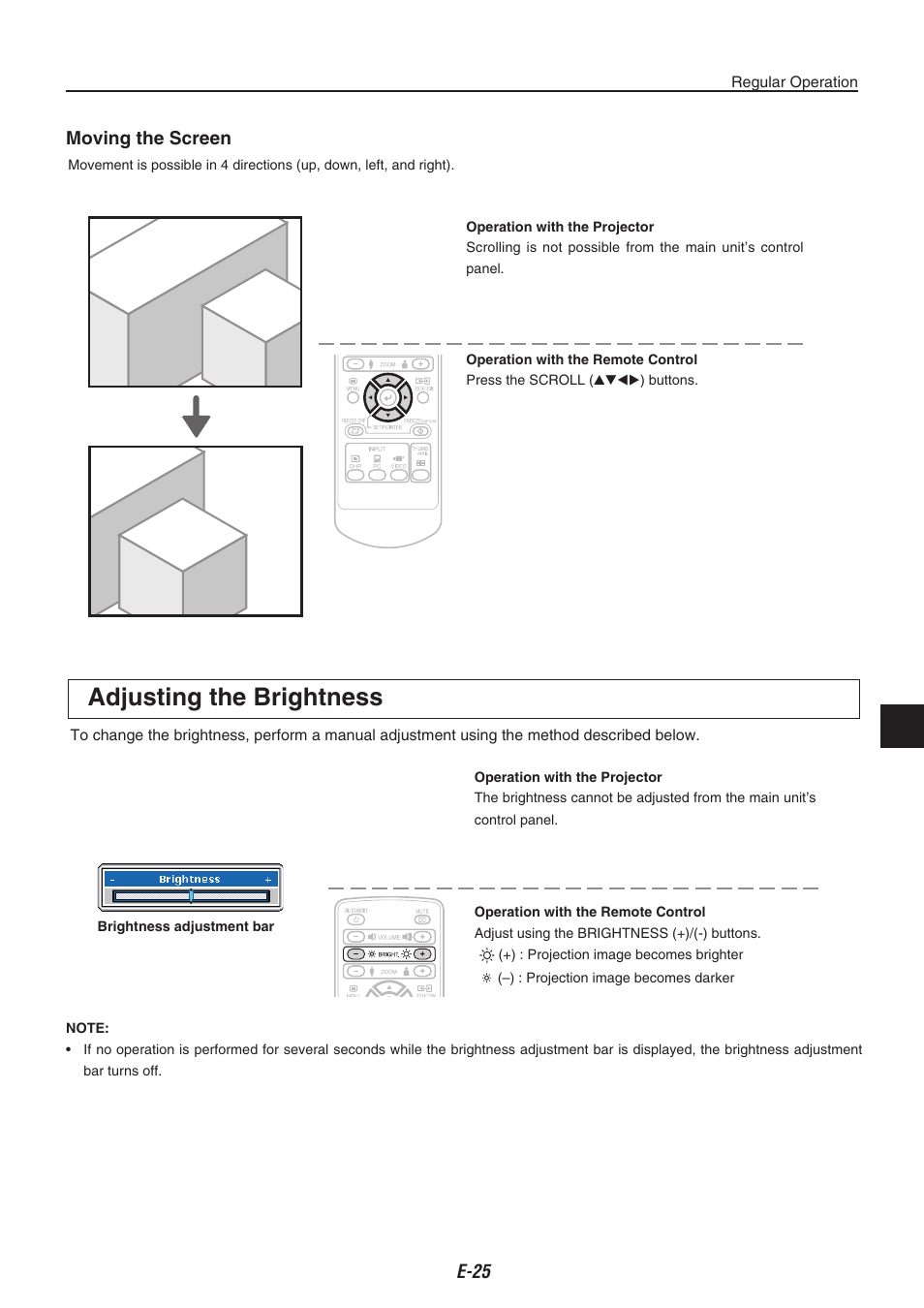 Adjusting the brightness | Compaq iP-40 User Manual | Page 27 / 57