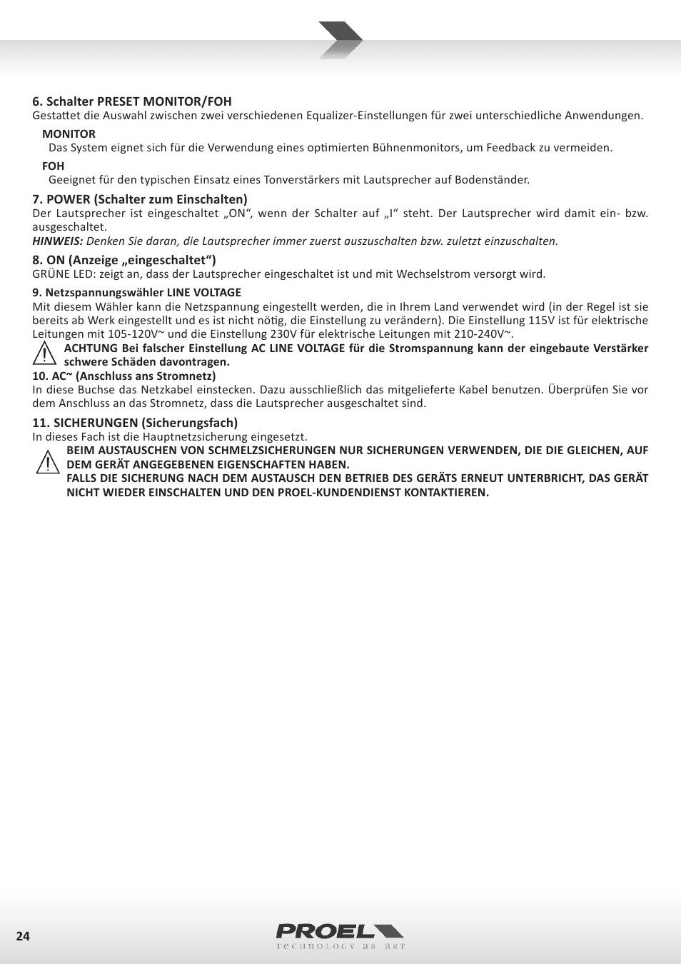 Proel WD15A User Manual | Page 24 / 37