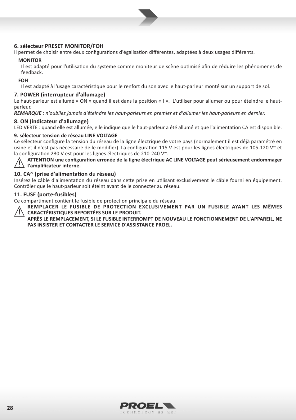 Proel WD15A User Manual | Page 28 / 37