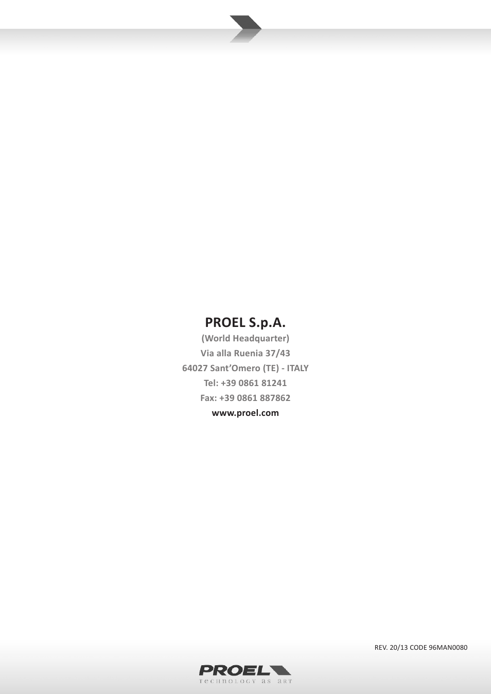 Proel s.p.a | Proel V15A User Manual | Page 37 / 37