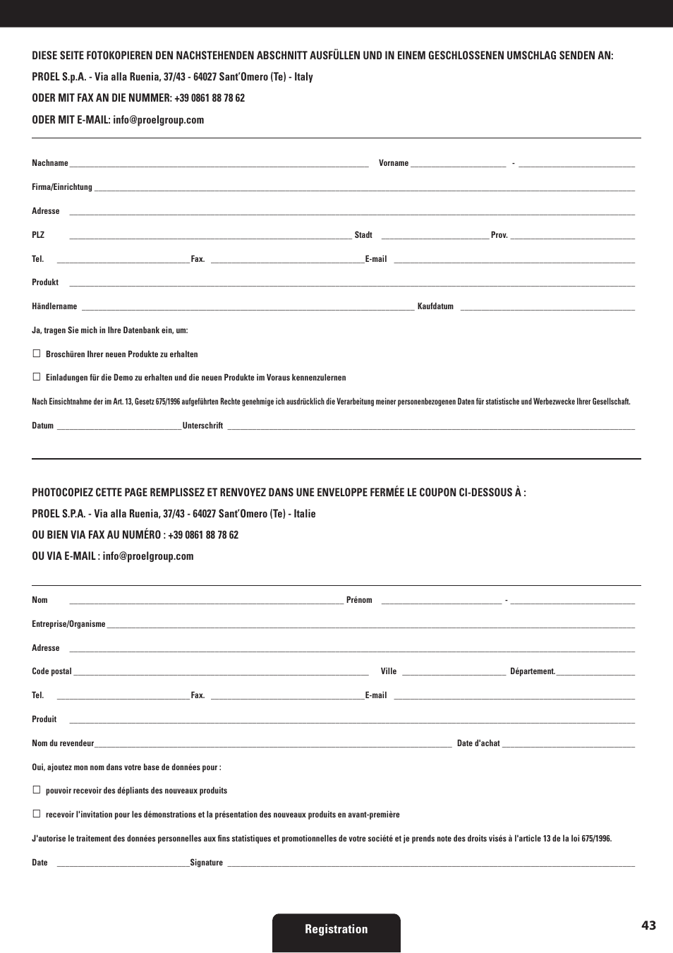 Proel SW118HAV2 User Manual | Page 43 / 48