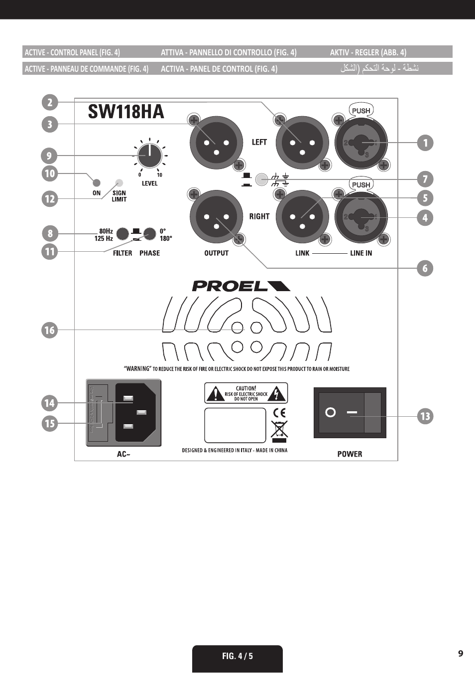 Proel SW118HAV2 User Manual | Page 9 / 48