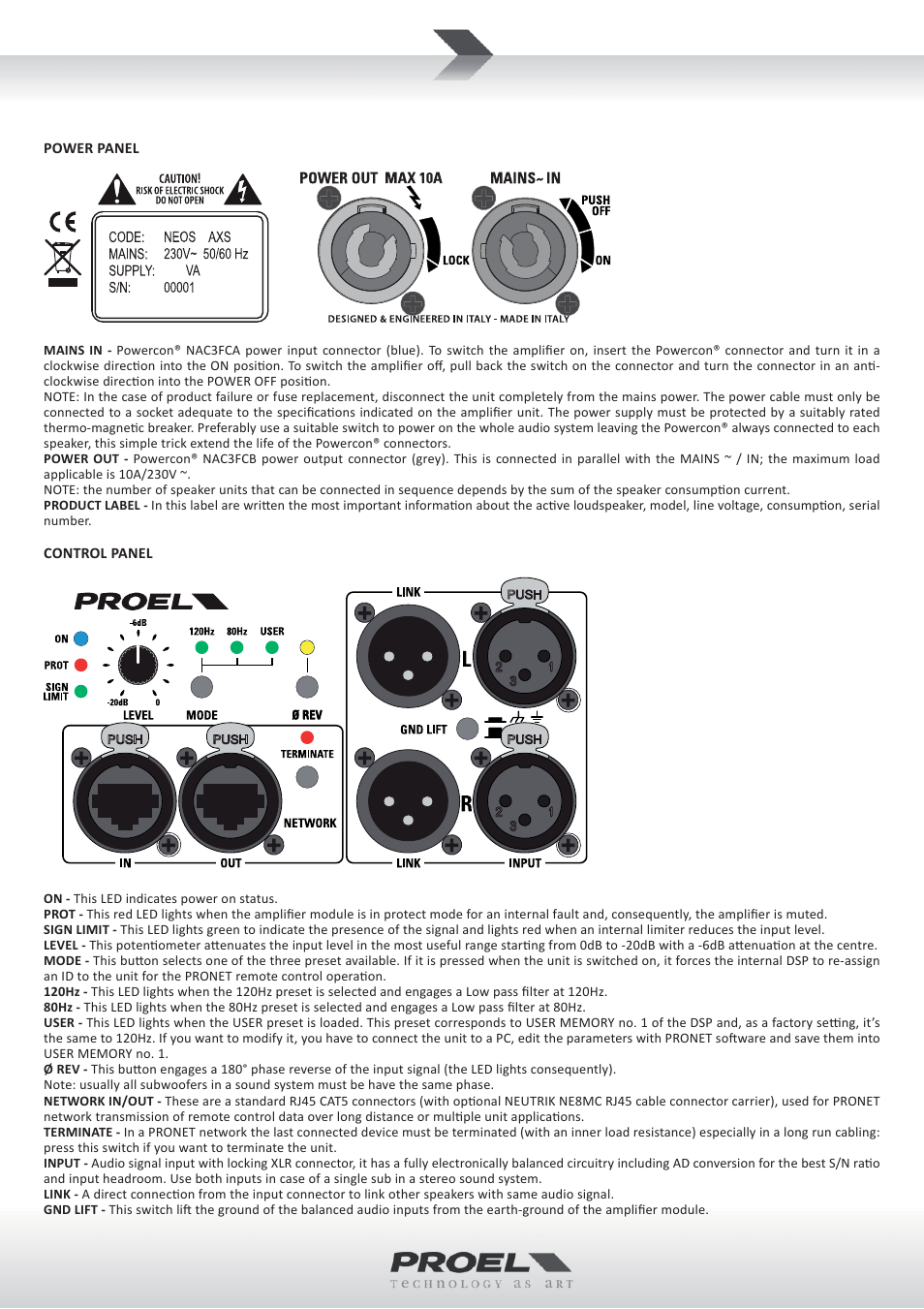 Proel NEOS215AXS User Manual | Page 3 / 4