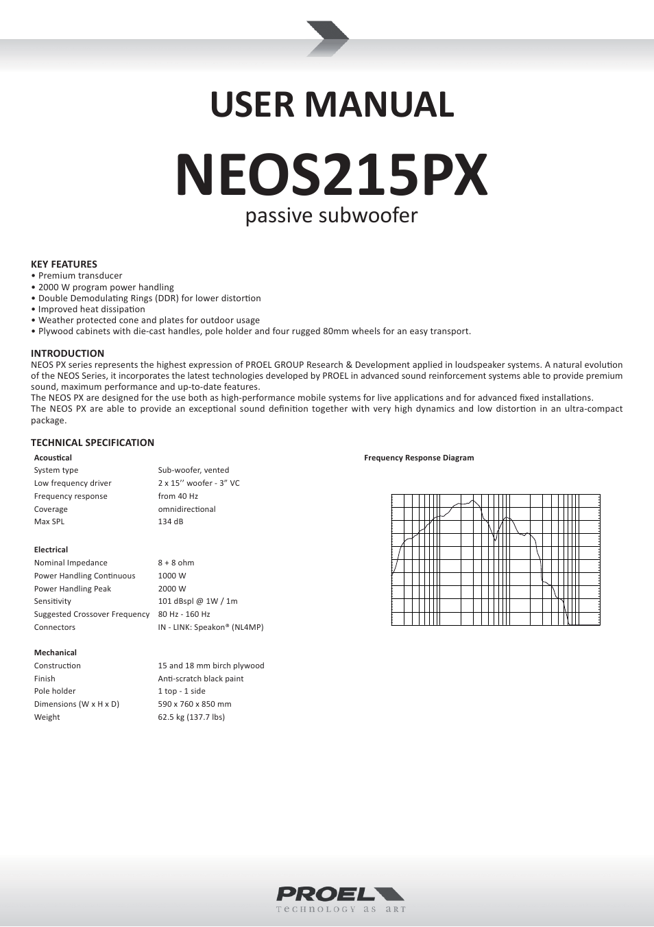 Proel NEOS215PX User Manual | 4 pages