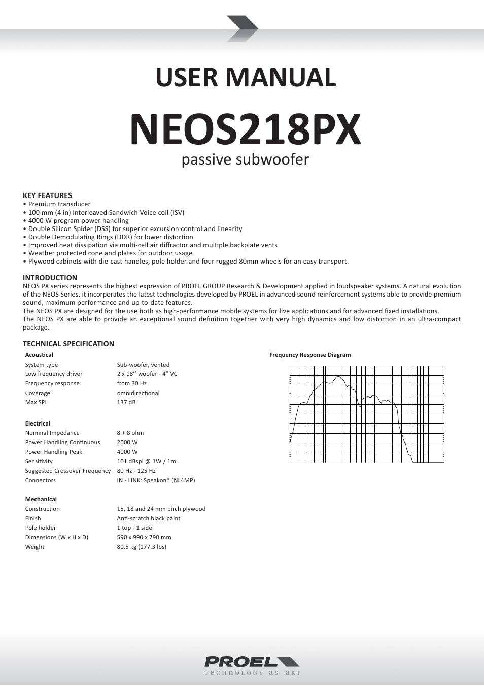 Proel NEOS218PX User Manual | 4 pages