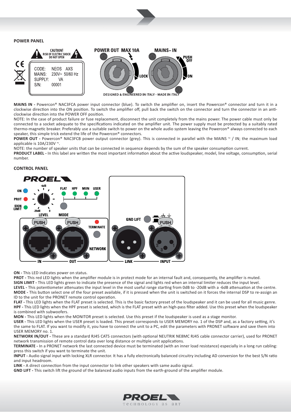 Proel NEOS152AXS User Manual | Page 3 / 4