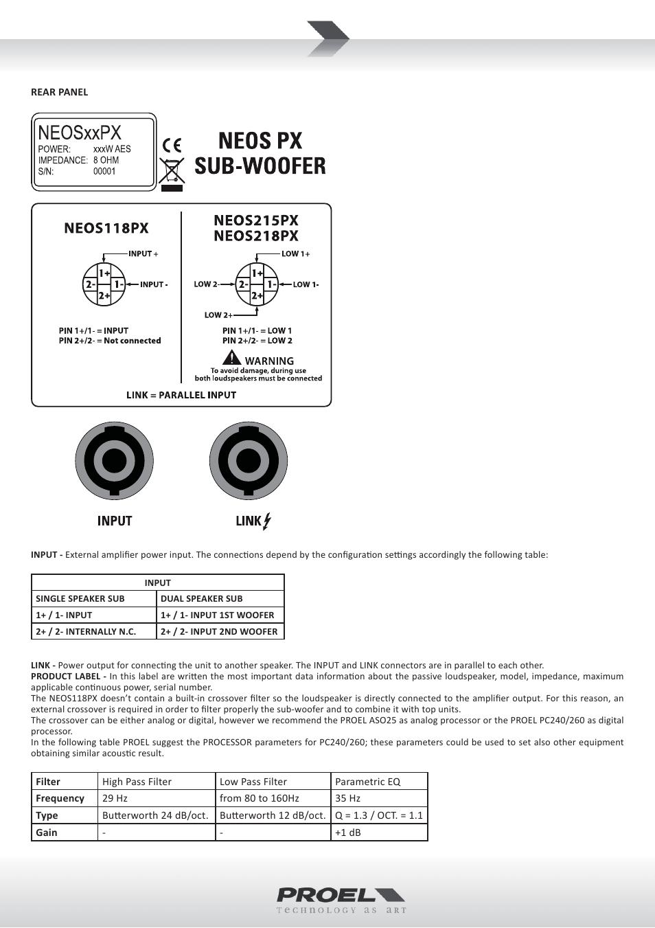 Proel NEOS118PX User Manual | Page 3 / 4