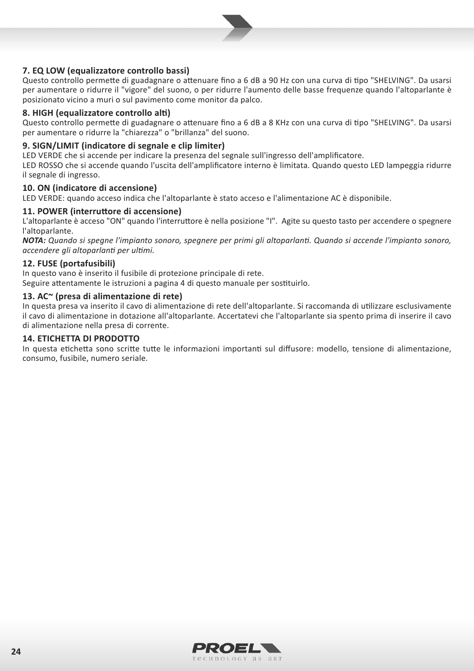 Proel FLASH12PV2 User Manual | Page 24 / 46
