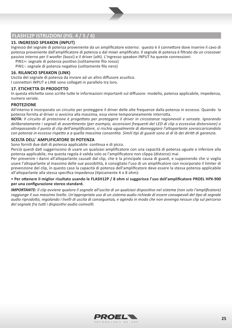 Proel FLASH12PV2 User Manual | Page 25 / 46
